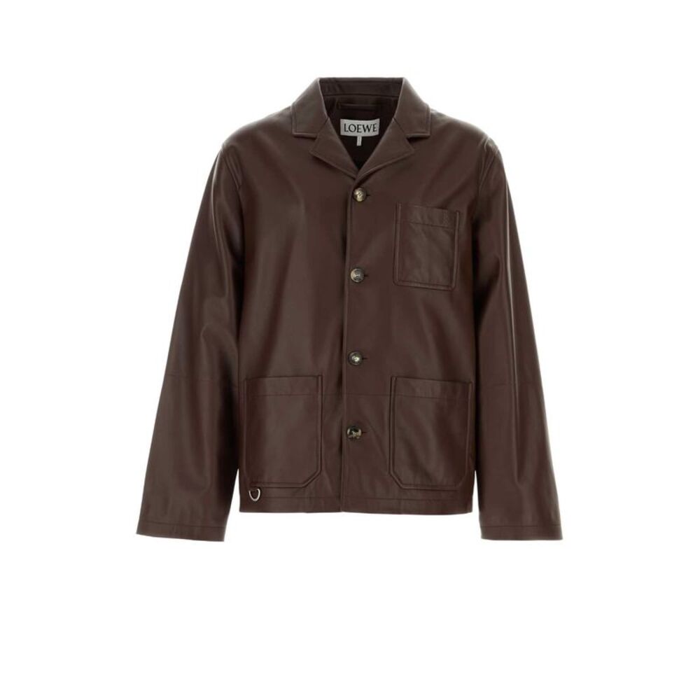 Loewe Men Chocolate Leather Jacket